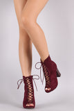 Corseting Laces Chunky Heel Booties