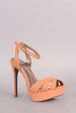 Qupid Peep Toe Stiletto Ankle Strap Heel