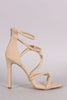 Nubuck Strappy Hardware Embellished Open Toe Heel