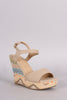 Tribal Ankle Strap Open Toe Platform Wedge