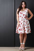 Floral Scoop Neck Sleeveless Belted Fit And Flare Dress