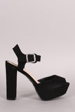 Bamboo Peep Toe Platform Chunky Heel