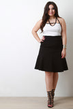 A-Line Panel Midi Skirt