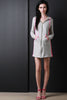 Contrast Trim Hooded Long Sleeves Mini Dress