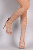 Wild Diva Lounge Suede Corset Lace-Up Gladiator Heel