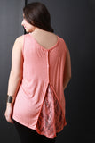 Lace Button Up Back Sleeveless Top