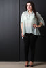 Glitter Chiffon Collared Top