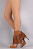 Privileged Suede Long Fringe Cuff Stiletto Platform Heel