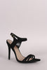 Qupid Suede Ankle Strap Sinlge Sole Heel