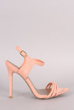 Qupid Suede Ankle Strap Sinlge Sole Heel