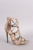 Shoe Republic LA Python Strappy Hardware Embellished Heel