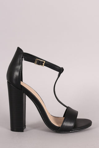 Liliana T-Strap Open Toe Chunky Heel