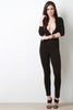 Hooded Plunging Neckline Jumpsuit