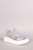 Buckled Fisherman Glitter Jelly Flatform Sandal