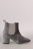 Elastic Gore Block Heeled Ankle Boots