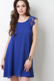 Mini Lace Short Sleeve Dress