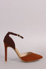 Anne Michelle Colorblock Pointy Toe Ankle Strap Pump