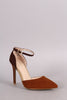 Anne Michelle Colorblock Pointy Toe Ankle Strap Pump