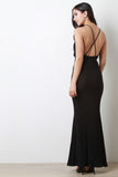 Crinkle Crisscross Backless Maxi Dress