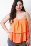 Embroider Double Tier Sleeveless Top