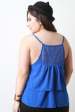 Embroider Double Tier Sleeveless Top