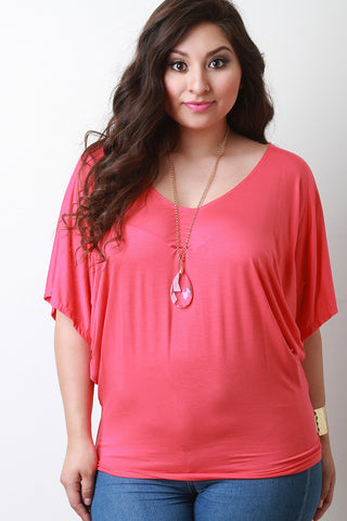 Round Neck Dolman Sleeve Top