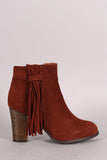 Qupid Side Fringe Tassel Booties