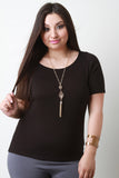 Crisscross Jersey Knit Necklace Top