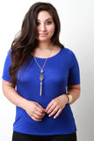 Crisscross Jersey Knit Necklace Top