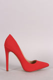 Nubuck Pointy Toe Single Sole Pump