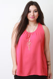 Chiffon Sleeveless Necklace Top