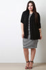 Three Quarter Sleeve Open Front Cardigan