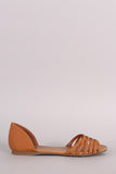 Breckelle Open Toe Cutout Dorsay Flat