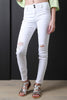 Ripped Knee Faux Pocket Skinny Jeans