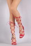 Breckelle Strappy Lace-Up Stiletto Heel