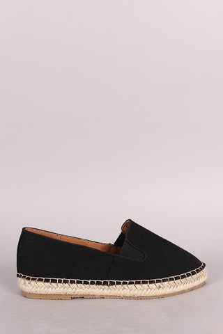 Bamboo Canvas Smoking Slip-On Espadrille Flat