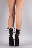 Liliana Suede Pointy Toe Lace Up Stiletto Pump