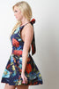 Bow Back Floral Skater Dress