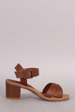 Bamboo Crossing Straps Casual Chunky Heel