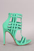 Shoe Republic LA Nubuck Caged Open Toe Stiletto Heel