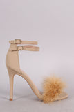 Shoe Republic LA Pom Pom Open Toe Heel