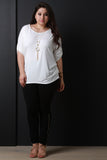 Tab Sleeve Round Hem Necklace Top