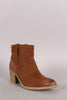 Qupid Suede Chunky Heeled Ankle Boots