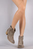 Qupid Suede Chunky Heeled Ankle Boots