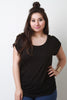 Short Sleeve Button Accent Gathered Top