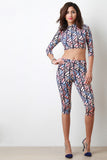 Patterned Print Capri Leggings