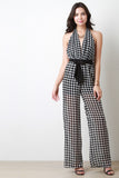 Polka Dots Chiffon Halter Jumpsuit