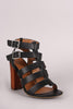 Bamboo Strappy Gladiator Chunky Heel