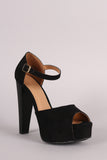 Bamboo Peep-Toe One Band Counter Platform Heel