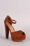 Bamboo Peep-Toe One Band Counter Platform Heel